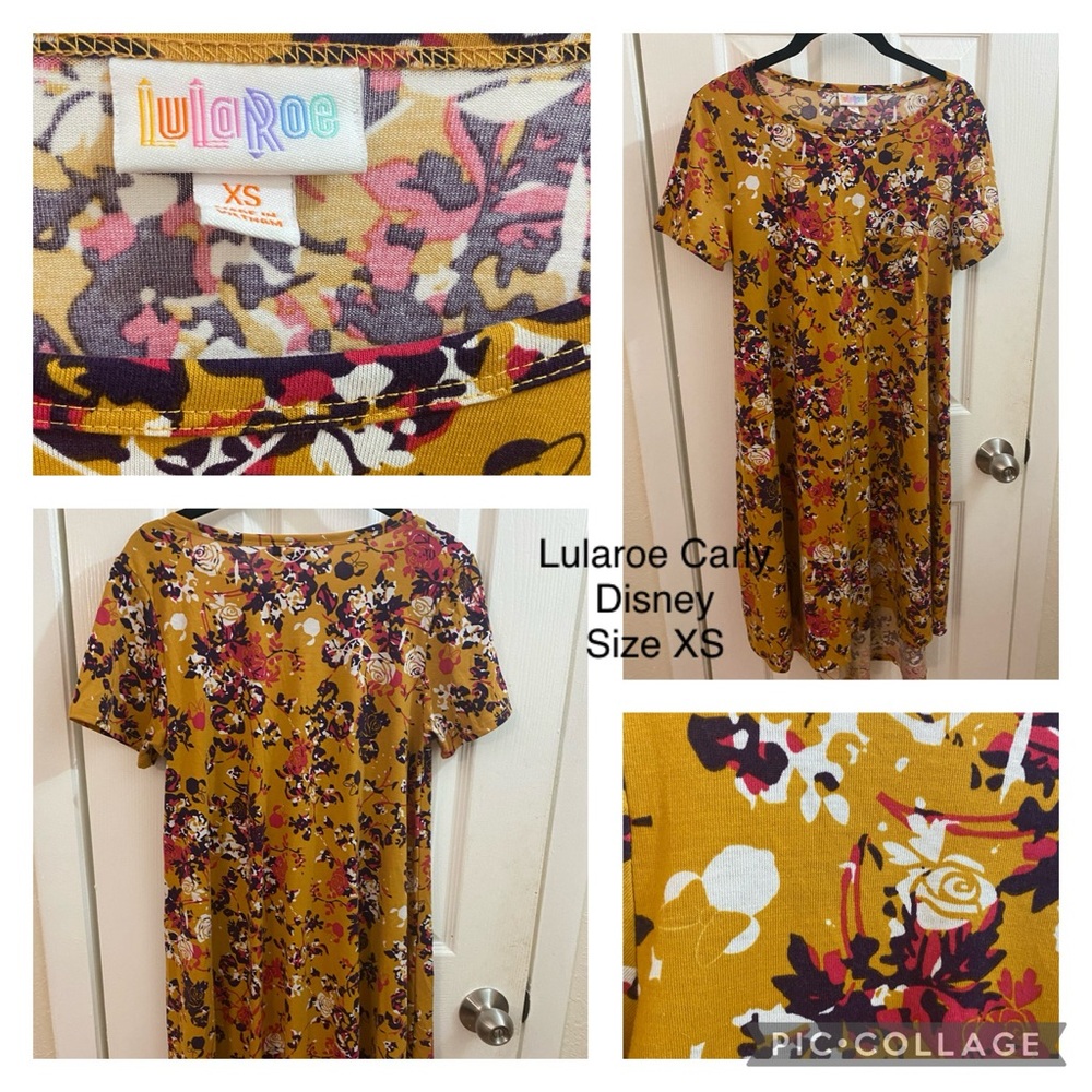 LulaRoe Carly hi-lo dress with front pocket and cute hidden Minnie  design
